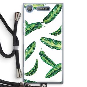 CaseCompany Lange bladeren: Sony Xperia XZ1 Transparant Hoesje met koord