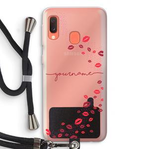 CaseCompany Kusjes: Samsung Galaxy A20e Transparant Hoesje met koord