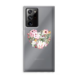 CaseCompany GRL PWR Flower: Samsung Galaxy Note 20 Ultra / Note 20 Ultra 5G Transparant Hoesje