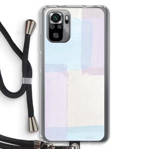 CaseCompany Square pastel: Xiaomi Redmi Note 10S Transparant Hoesje met koord