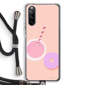 CaseCompany Donut: Sony Sony Xperia 10 III Transparant Hoesje met koord