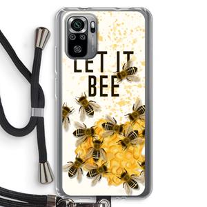 CaseCompany Let it bee: Xiaomi Redmi Note 10S Transparant Hoesje met koord