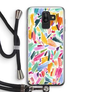 CaseCompany Watercolor Brushstrokes: Samsung Galaxy J8 (2018) Transparant Hoesje met koord