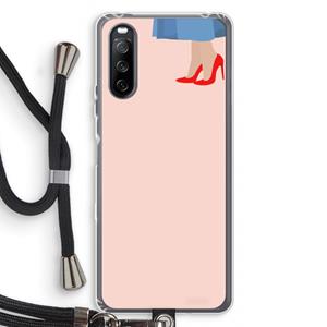 CaseCompany High heels: Sony Sony Xperia 10 III Transparant Hoesje met koord