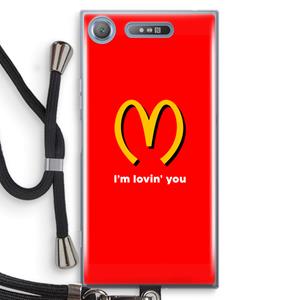 CaseCompany I'm lovin' you: Sony Xperia XZ1 Transparant Hoesje met koord