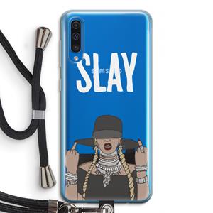 CaseCompany Slay All Day: Samsung Galaxy A50 Transparant Hoesje met koord