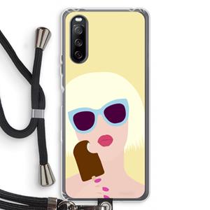 CaseCompany Ice cream: Sony Sony Xperia 10 III Transparant Hoesje met koord