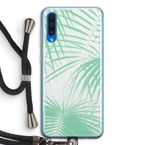 CaseCompany Palmbladeren: Samsung Galaxy A50 Transparant Hoesje met koord