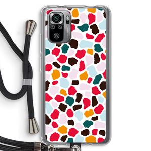 CaseCompany Colored Giraffe: Xiaomi Redmi Note 10S Transparant Hoesje met koord