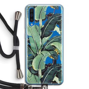 CaseCompany Bananenbladeren: Samsung Galaxy A50 Transparant Hoesje met koord