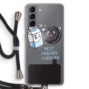 CaseCompany Best Friend Forever: Samsung Galaxy S21 Transparant Hoesje met koord