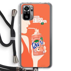 CaseCompany Peach please!: Xiaomi Redmi Note 10S Transparant Hoesje met koord