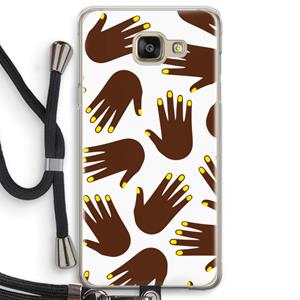 CaseCompany Hands dark: Samsung Galaxy A5 (2016) Transparant Hoesje met koord