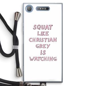 CaseCompany Christian Grey: Sony Xperia XZ1 Transparant Hoesje met koord