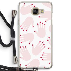 CaseCompany Hands pink: Samsung Galaxy A5 (2016) Transparant Hoesje met koord