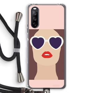 CaseCompany Red lips: Sony Sony Xperia 10 III Transparant Hoesje met koord