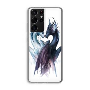 CaseCompany Yin Yang Dragons: Samsung Galaxy S21 Ultra Transparant Hoesje