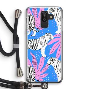 CaseCompany Tijger: Samsung Galaxy J8 (2018) Transparant Hoesje met koord