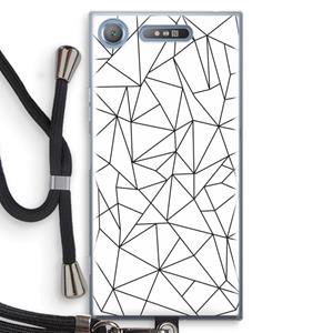 CaseCompany Geometrische lijnen zwart: Sony Xperia XZ1 Transparant Hoesje met koord