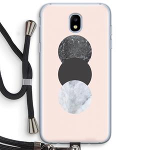 CaseCompany Marmeren cirkels: Samsung Galaxy J5 (2017) Transparant Hoesje met koord