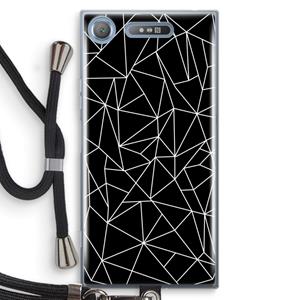 CaseCompany Geometrische lijnen wit: Sony Xperia XZ1 Transparant Hoesje met koord