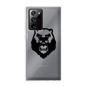 CaseCompany Angry Bear (black): Samsung Galaxy Note 20 Ultra / Note 20 Ultra 5G Transparant Hoesje