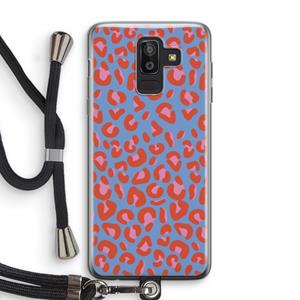 CaseCompany Leopard blue: Samsung Galaxy J8 (2018) Transparant Hoesje met koord