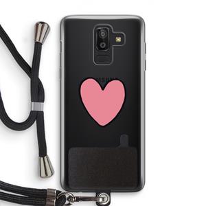 CaseCompany Hartje: Samsung Galaxy J8 (2018) Transparant Hoesje met koord