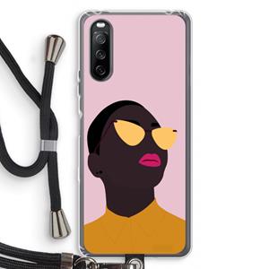 CaseCompany Yellow glasses: Sony Sony Xperia 10 III Transparant Hoesje met koord