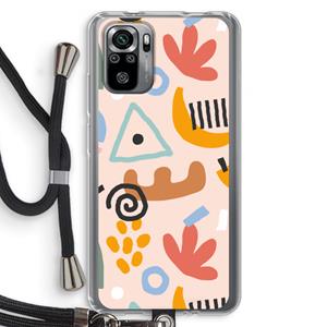 CaseCompany Abstract: Xiaomi Redmi Note 10S Transparant Hoesje met koord
