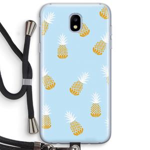 CaseCompany Ananasjes: Samsung Galaxy J5 (2017) Transparant Hoesje met koord