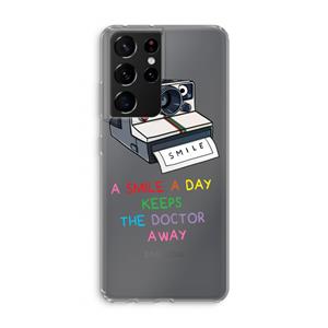 CaseCompany Smile: Samsung Galaxy S21 Ultra Transparant Hoesje