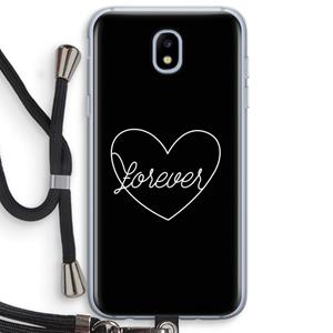 CaseCompany Forever heart black: Samsung Galaxy J5 (2017) Transparant Hoesje met koord