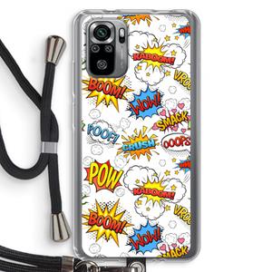CaseCompany Pow Smack: Xiaomi Redmi Note 10S Transparant Hoesje met koord