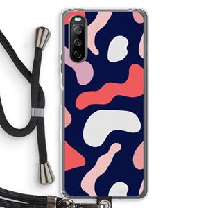 CaseCompany Memphis Shapes Pink: Sony Sony Xperia 10 III Transparant Hoesje met koord