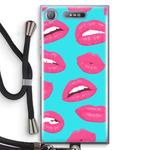CaseCompany Bite my lip: Sony Xperia XZ1 Transparant Hoesje met koord