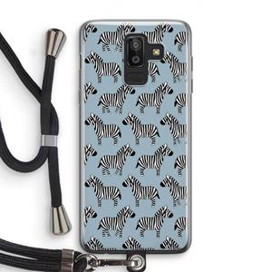 CaseCompany Zebra: Samsung Galaxy J8 (2018) Transparant Hoesje met koord