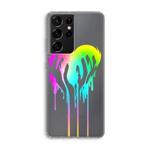 CaseCompany Hold My Heart: Samsung Galaxy S21 Ultra Transparant Hoesje