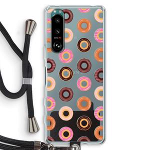 CaseCompany Donuts: Sony Xperia 5 III Transparant Hoesje met koord
