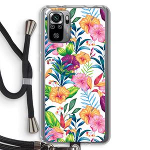 CaseCompany Tropisch 2: Xiaomi Redmi Note 10S Transparant Hoesje met koord