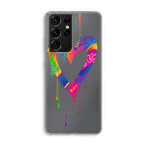 CaseCompany Melts My Heart: Samsung Galaxy S21 Ultra Transparant Hoesje