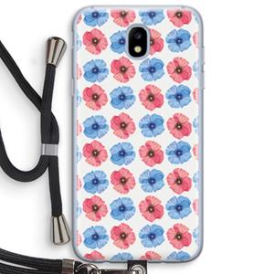 CaseCompany Klaproosjes: Samsung Galaxy J5 (2017) Transparant Hoesje met koord