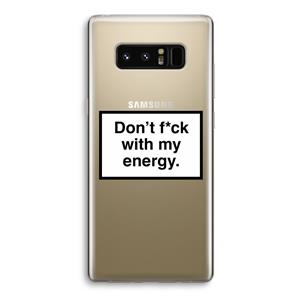 CaseCompany My energy: Samsung Galaxy Note 8 Transparant Hoesje