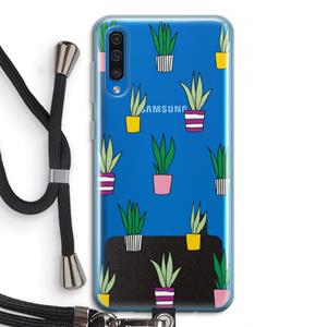 CaseCompany Sanseveria: Samsung Galaxy A50 Transparant Hoesje met koord