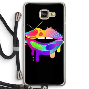 CaseCompany Lip Palette: Samsung Galaxy A5 (2016) Transparant Hoesje met koord