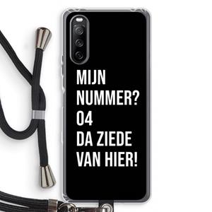 CaseCompany Da ziede van hier - Zwart: Sony Sony Xperia 10 III Transparant Hoesje met koord