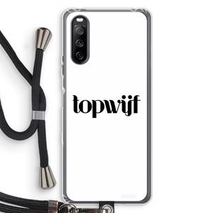 CaseCompany Topwijf Wit: Sony Sony Xperia 10 III Transparant Hoesje met koord