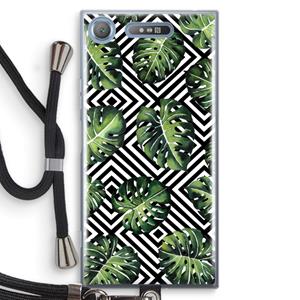 CaseCompany Geometrische jungle: Sony Xperia XZ1 Transparant Hoesje met koord
