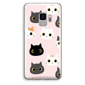 CaseCompany Katten: Samsung Galaxy S9 Transparant Hoesje