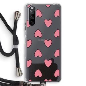 CaseCompany Ondersteboven verliefd: Sony Sony Xperia 10 III Transparant Hoesje met koord